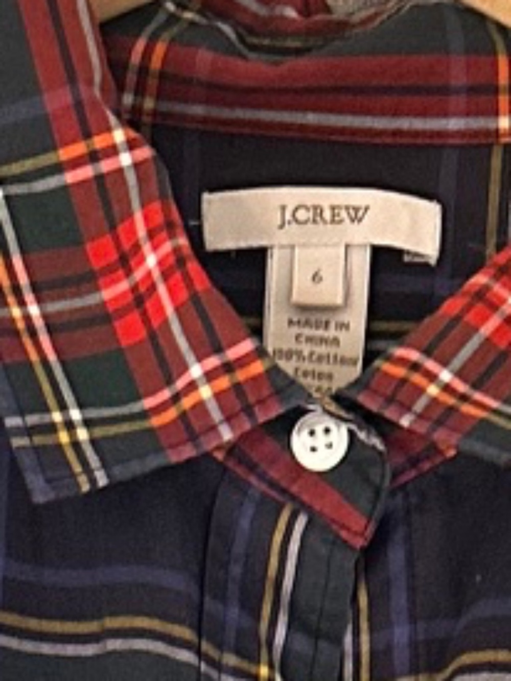 Vintage J Crew Black Watch Plaid Blouse - Picture 4 of 4